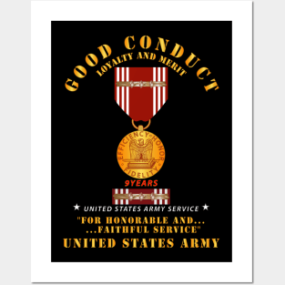 Good Conduct w Medal w Ribbon - 9 Years Posters and Art